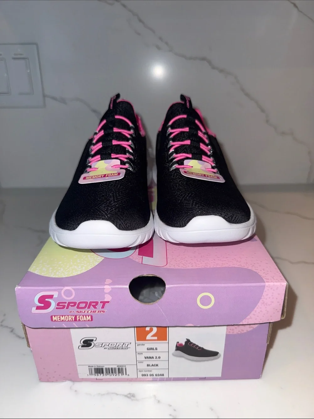 NWT S Sport by Skechers Kids’ Vana Sneakers - Black